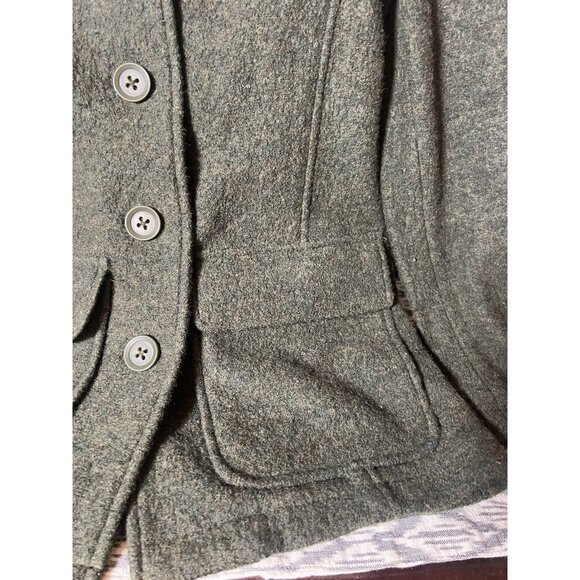 L.L Bean Bellandi Womens Green Boiled Wool Jacket Chore Coat  Classic Outdoor XS - Picture 5 of 10